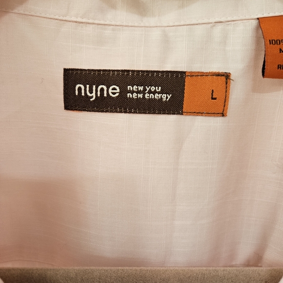 NWT - NYNE Cotton Pink Button-Up Shirt - Size L - Picture 6 of 10